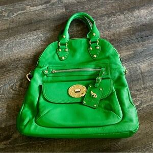 Emma Fox Leather Green Satchel Handbag